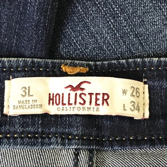 Hollister Distress Straight Jeans Size 3L Blue - Picture 5 of 7